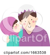 Poster, Art Print Of Kid Girl Muslim Whisper Father Voice Level