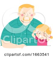 Kid Girl Cry Dad Companion Illustration