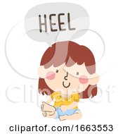 Kid Girl Naming Body Parts Heel Illustration