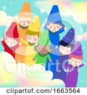 Kids Crayons Rainbow Illustration