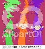 Kids Crayons Secondary Colors Illustration