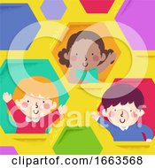 Kids Hexagon Windows Illustration