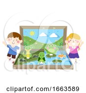 Poster, Art Print Of Kids Fresh Water Ecosystem Diorama Illustration