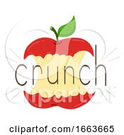 Poster, Art Print Of Apple Bite Onomatopoeia Sound Crunch Illustration
