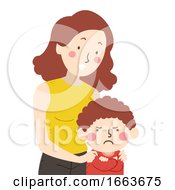 Poster, Art Print Of Kid Boy Feel Angry Mom Illustration