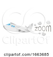 Poster, Art Print Of Airplane Onomatopoeia Sound Zoom Illustration