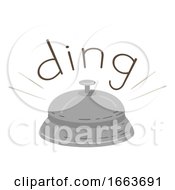 Poster, Art Print Of Call Bell Onomatopoeia Sound Ding Illustration