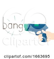 Hand Gun Onomatopoeia Sound Bang Illustration