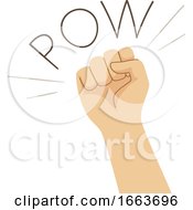 Hand Punch Onomatopoeia Sound Pow Illustration