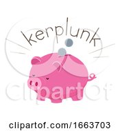 Piggy Bank Onomatopoeia Kerplunk Illustration