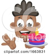 Poster, Art Print Of Boy With Birthday Cake