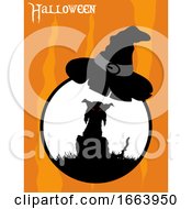 Poster, Art Print Of Halloween Spooky Cat And Hat Border