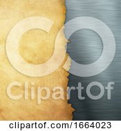 Poster, Art Print Of Grunge Paper On A Brushed Metal Background