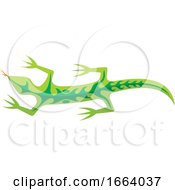 Poster, Art Print Of Green Tribal Lizard