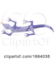 Poster, Art Print Of Purple Tribal Lizard