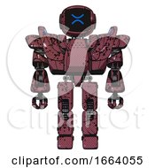 Poster, Art Print Of Android Containing Digital Display Head And Wince Symbol Expression And Heavy Upper Chest And Heavy Mech Chest And Battle Mech Chest And Prototype Exoplate Legs Muavewood Halftone Grunge Front View