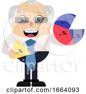 Poster, Art Print Of Old Business Man With Analytics