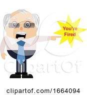 Poster, Art Print Of Old Business Man Firing People