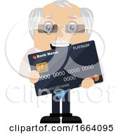 Poster, Art Print Of Old Business Man With Credit Card