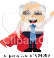 Poster, Art Print Of Old Business Man With Red Cape