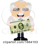 Old Business Man With Money