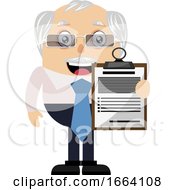 Poster, Art Print Of Old Business Man With Schedule