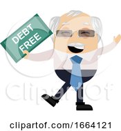 Poster, Art Print Of Old Business Man Debt Free