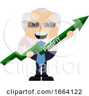 Poster, Art Print Of Old Business Man With Arrow Sign