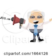 Poster, Art Print Of Old Business Man With Megaphone