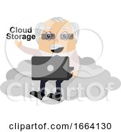 Poster, Art Print Of Old Business Man Is On Cloud