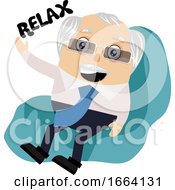 Poster, Art Print Of Old Business Man Relaxing In Chair
