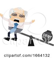 Old Business Man With Debt
