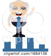 Poster, Art Print Of Old Business Man On Stock Increment
