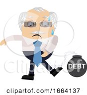 Poster, Art Print Of Old Business Man In Debt