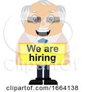 Poster, Art Print Of Old Business Man Is Hiring