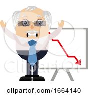 Poster, Art Print Of Old Business Man With Dropping Stacks