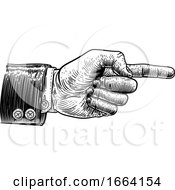 Poster, Art Print Of Hand Pointing Finger Direction In Business Suit