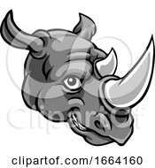 Poster, Art Print Of Rhino Mascot Cute Happy Cartoon Character