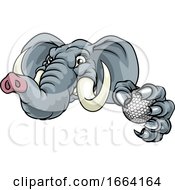 Poster, Art Print Of Elephant Golf Ball Sports Animal Mascot