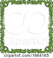 Poster, Art Print Of Filigree Heraldry Leaf Pattern Floral Border Frame