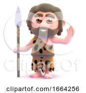 3d Caveman With Spear