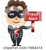Poster, Art Print Of Young Business Man With Fraud Sign