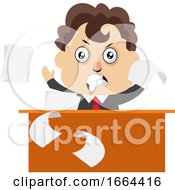 Poster, Art Print Of Angry Young Business Man At The Desk