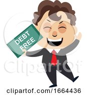 Poster, Art Print Of Young Business Man Is Debt Free