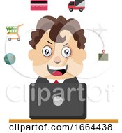 Poster, Art Print Of Young Business Man Working At The Desk