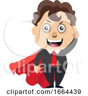 Poster, Art Print Of Young Business Man With Red Cape