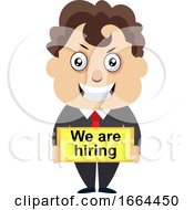 Poster, Art Print Of Young Business Man Is Hiring