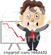 Poster, Art Print Of Young Business Man With Dropping Stock