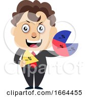 Poster, Art Print Of Young Business Man With Analytics