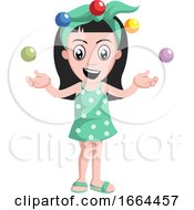 Poster, Art Print Of Girl Juggling